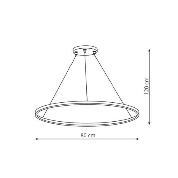 Lampa wisząca RING L 80cm 40W LED barwa zmienna CCT | czarny