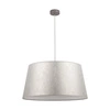 Lampa Wisząca Prata 1xE27 Max.40W Szary Metal/Przezroczysty Kabel PCV/Srebrny Klosz Tkaniny 957280327