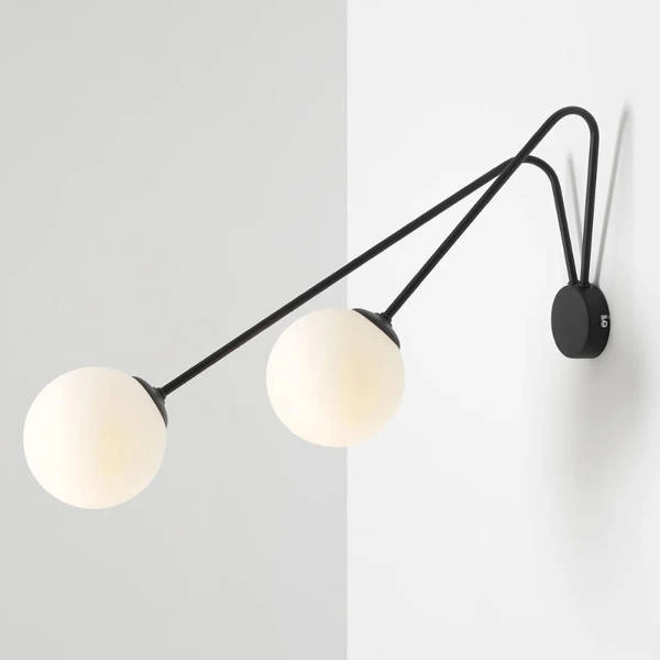 Aldex Nowoczesny Kinkiet HOLM 2 1082D1_L 2x E14 | czarny