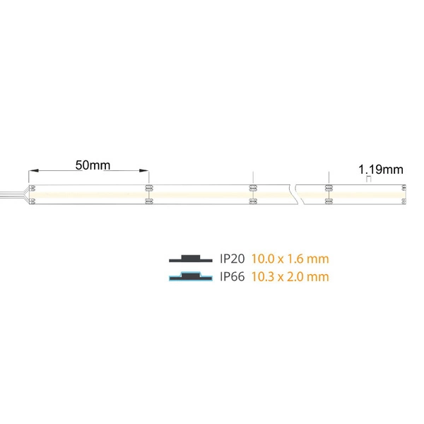 PRO TAŚMA LED COB RGB 24V 15W IP66 620lm | 5m