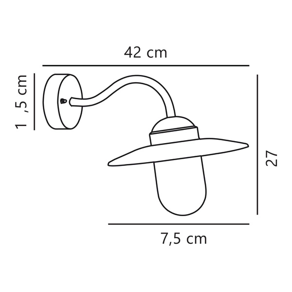 Kinkiet LUXE E27 60W Miedź