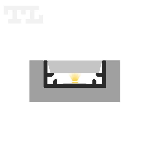 Profil LED P11-1 do płytek IP65 200cm | do osłonek C5 | czarny