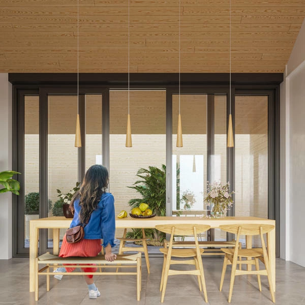 Lampa wisząca SULA , naturalne drewno/biały, 1x40W GU10, SL.1100