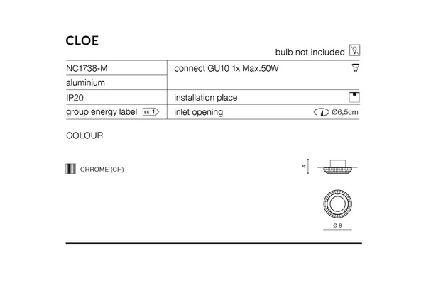 Azzardo CLOE CHROME 1466