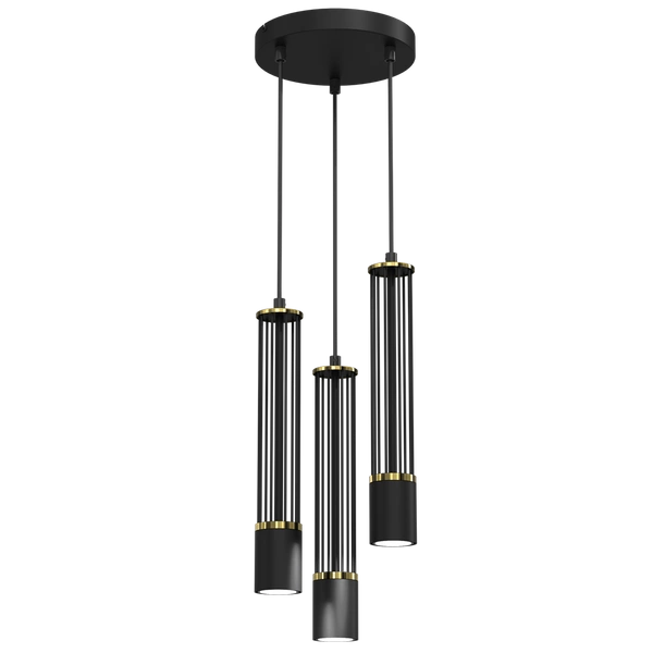 Lampa wisząca ESTILO, MLP8411, czarny/złoty, 3x40W GU10