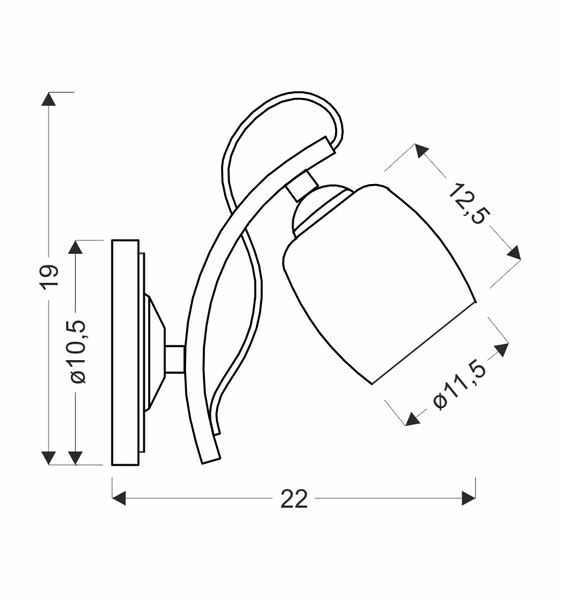 Kinkiet AMBA 21-77028 chrom/biały 1x40W E27