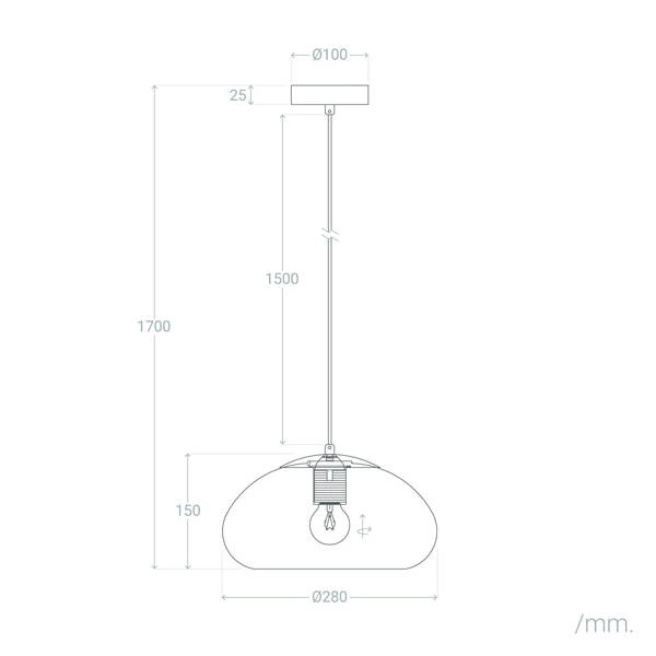 Lampa Wisząca ze Szkła Miodowego 28cm E27 Abruzzo Coco