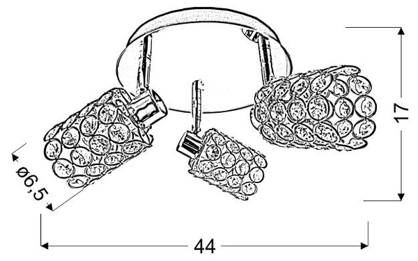 Lampa sufitowa YORK plafon 98-00125 chrom 3xG9
