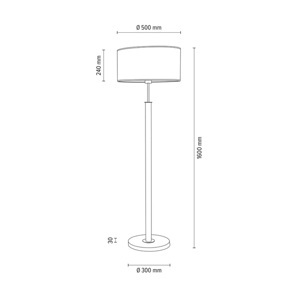 Benita Lampa Podłogowa 1xE27 Max. 60W Dąb Olejowany/Nikiel Mat/Kremowy-Srebrny 6017400511529