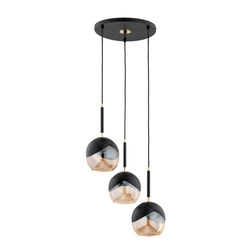 Lampa wisząca ALFA PRADA CZARNA & ZŁOTA 3xE27 38cm | 62403