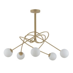 Nowoczesna lampa sufitowa VELVET 5x G9 12W wys.66cm | złoty