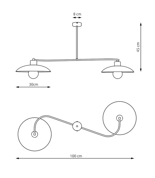 Lampa sufitowa Emibig FOSTER 2 Biały 1354/2