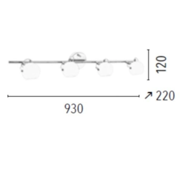Lampa listwa 4 pkt białe kule 93cm 2760428
