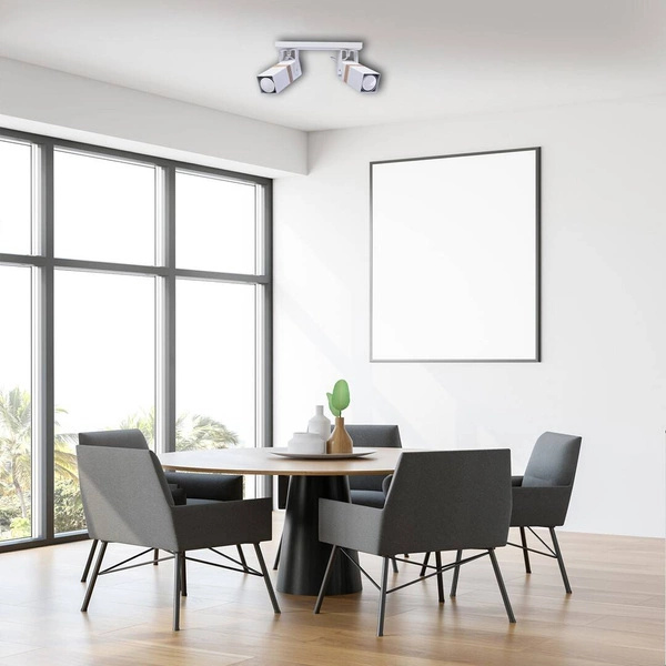 Lampa sufitowa nowoczesna reflektorek spot VIDAR II biały szer. 40cm