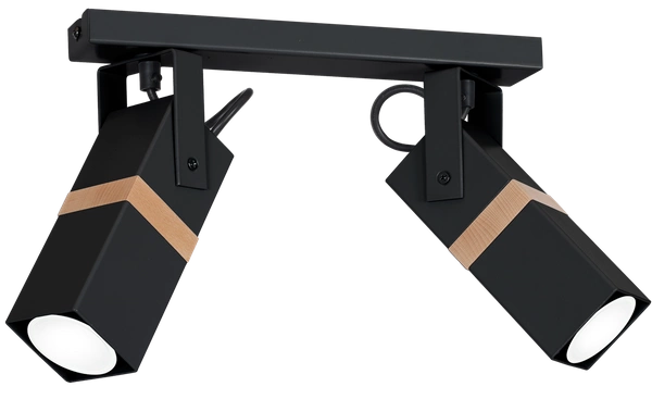 Lampa sufitowa nowoczesna reflektorek spot VIDAR II czarny szer. 40cm