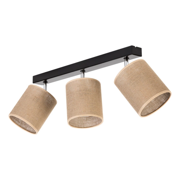 Jute Lampa Sufitowa 3xE27 Max.25W Czarny/Beżowy 56792304