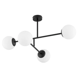 Lampa sufitowa ALFA DILON CZARNA & BIAŁA 4xE14 75cm | 63342