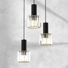 Lampa wisząca CRISTAL, MLP8362, czarny/transparentny/złoty, 3x60W E27