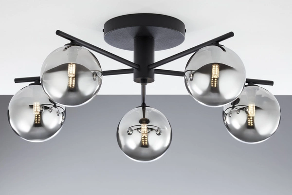 Nowoczesna Lampa sufitowa PRATO wys. 27cm 5xG9 14W IP20 | czarny