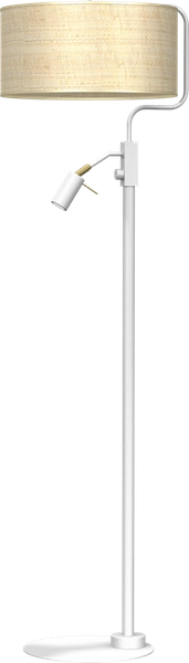 Lampa podłogowa MARSHALL WHITE / RATTAN 1xE27 + 1x mini GU10