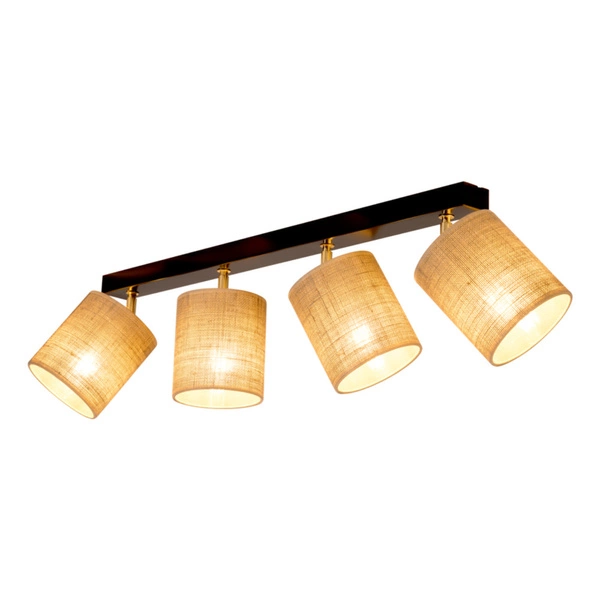 Jute Lampa Sufitowa 4xE27 Max.25W Czarny/Beżowy 56793404