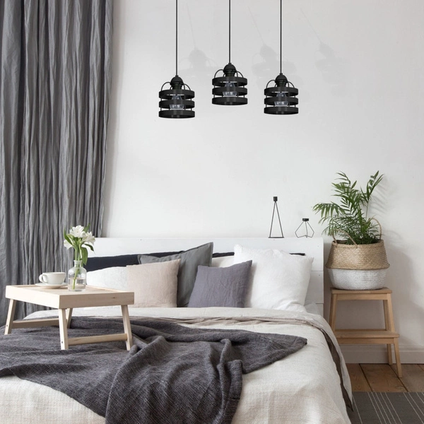 Lampa wisząca listwa LARS, czarna, 3x60W E27, MLP799