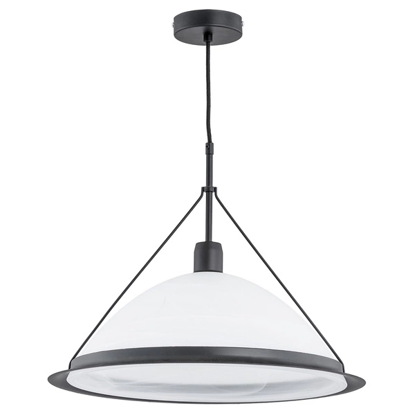Lampa wisząca ALFA WASA BIAŁO-CZARNA 1xE27 44cm | 60534