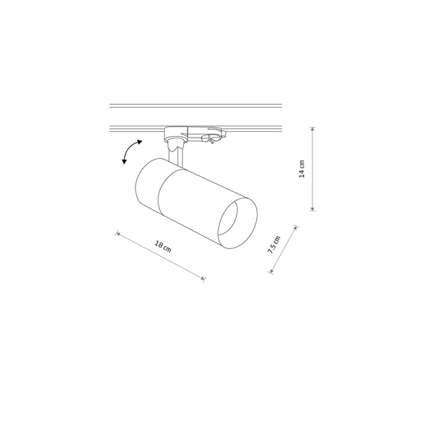 Spot TINOS LED wys. 14cm 30W 4000K do szyn CTLS 3F | czarny 10401