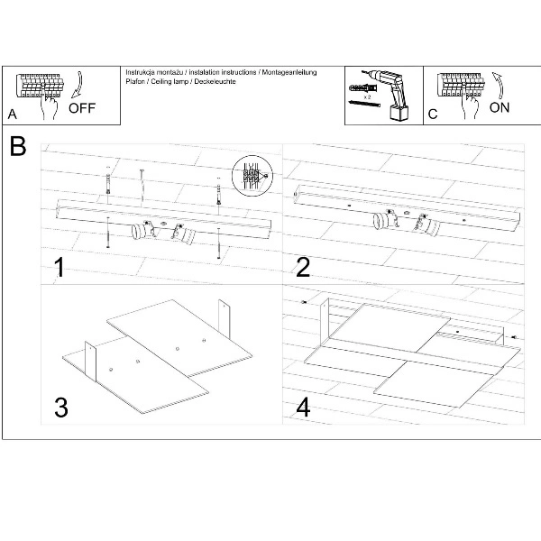 Plafon MASSIMO SL.0188 biały/chrom 2 x E27