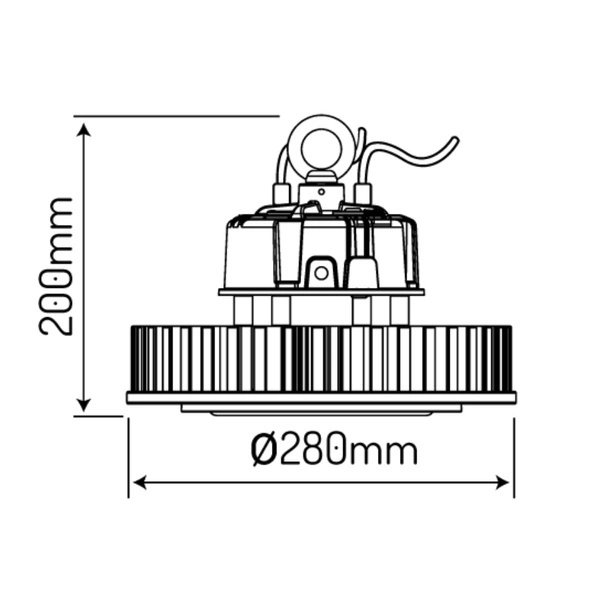 Oprawa high bay RAIDER 150 200W 4000K 150lm/w 90° IK08 IP65 1-10V | czarny