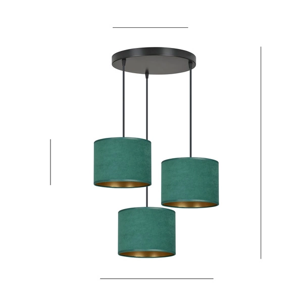 Lampa wisząca Emibig HILDE 3 BL PREMIUM GREEN 1051/3PREM