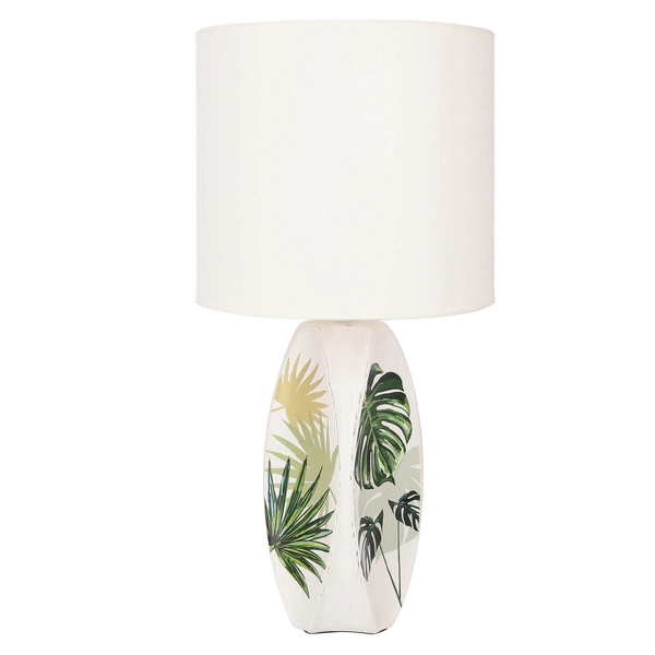 Lampa stołowa/nocna PALMA 41-79978 ceramiczna biała 1x60W E27