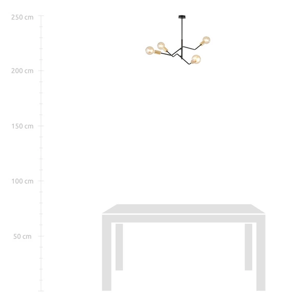 Lampa sufitowa Emibig BOLT 4 Czarny GOLD 1125/4