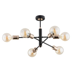 Lampa sufitowa ALFA ORIS CZARNA 6xE27 48cm | 63033