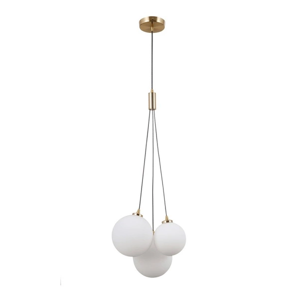 Lampa wisząca Perlos śr. 28cm 3xG9 | miodowy mosiężny