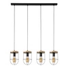 Netuno Lampa Wisząca 4xE27 Max.60W Czarny/Dąb Olejowany 184159404