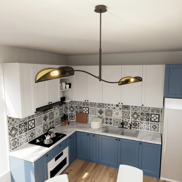 Lampa sufitowa Emibig LOTUS 2 Czarny/GOLD 1106/2