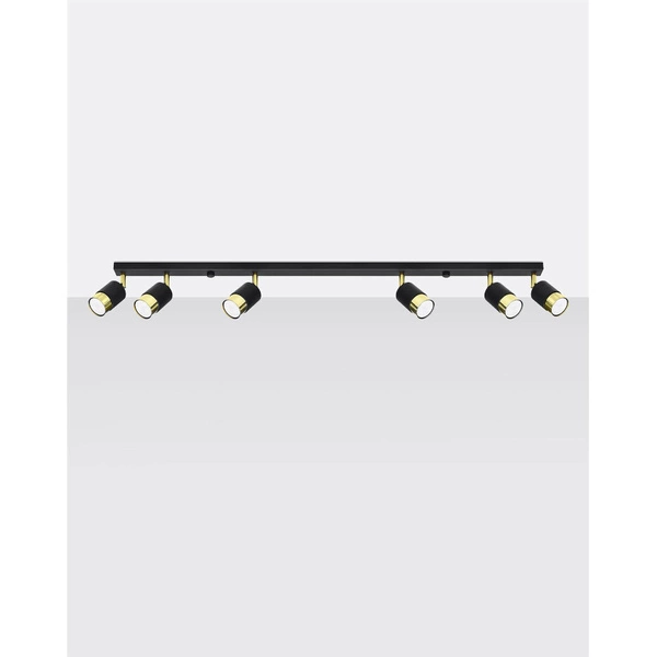 Lampa sufitowa (spot) NERO 6, SL.1073, czarny/złoty, 6x40W GU10