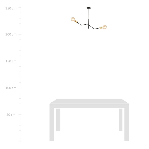 Lampa sufitowa Emibig BOLT 2 Czarny GOLD 1125/2