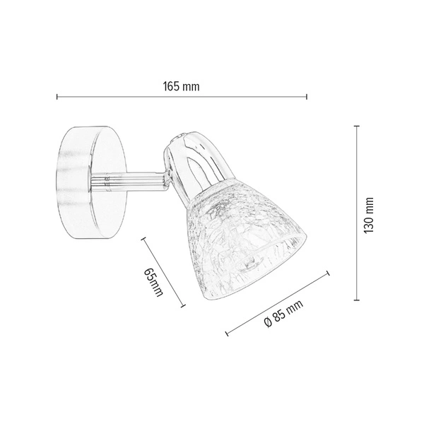 Kinkiet Alga 1xE14 Max.40W Chromowany Metal/Przezroczyste Szkło 3870128