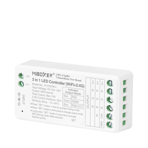MI-LIGHT KONTROLER LED 3W1 WIFI 12-24VDC | RGB/RGBW/RGB+CCT