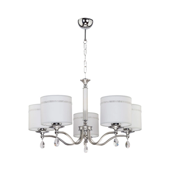 Klasyczny Żyrandol JULIA II wys. 75cm 5xE27 15W IP20 | Satynowany chrom