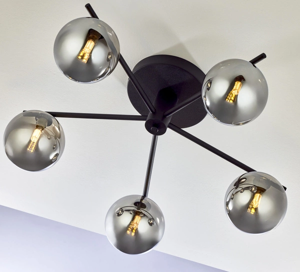 Nowoczesna Lampa sufitowa PRATO wys. 27cm 5xG9 14W IP20 | czarny