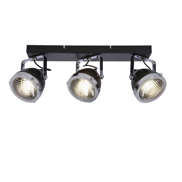 Lampa sufitowa CRAZY, 93-13316, czarny/chrom/bezbarwny, 3x15W GU10