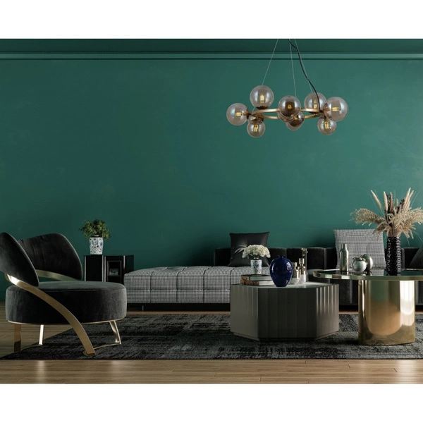 Lampa wisząca Montora śr. 64cm 11xG9 | miodowy mosiężny