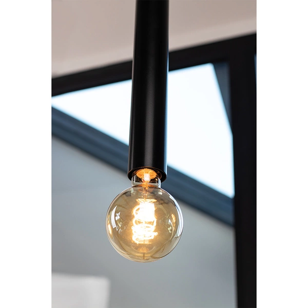 Lampa wisząca w kształcie beczki 3xE27 Max.60W Czarny metal/czarny kabel PVC 16709304