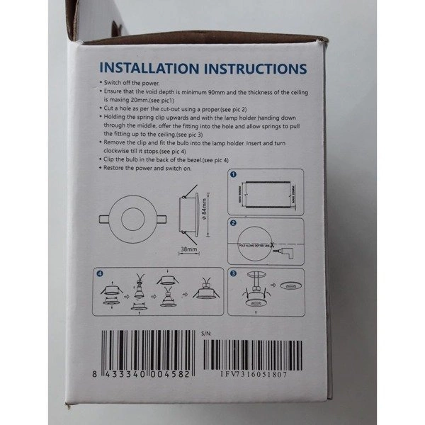 Hermetyczna lampa oczko do łazienki
