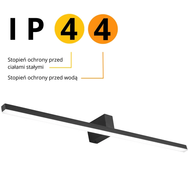 Kinkiet NEVADA XXL, czarny, 32W LED, barwa neutralna 4000K, IP44