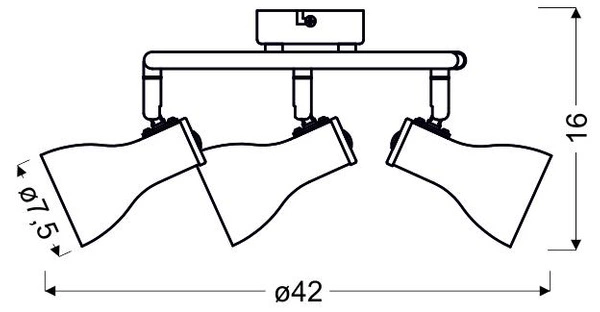 Lampa sufitowa JULIE spirala 3xE14 szary/chrom 98-66633