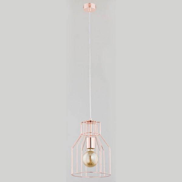 Druciana lampa kratka BASKET miedź śr. 23cm